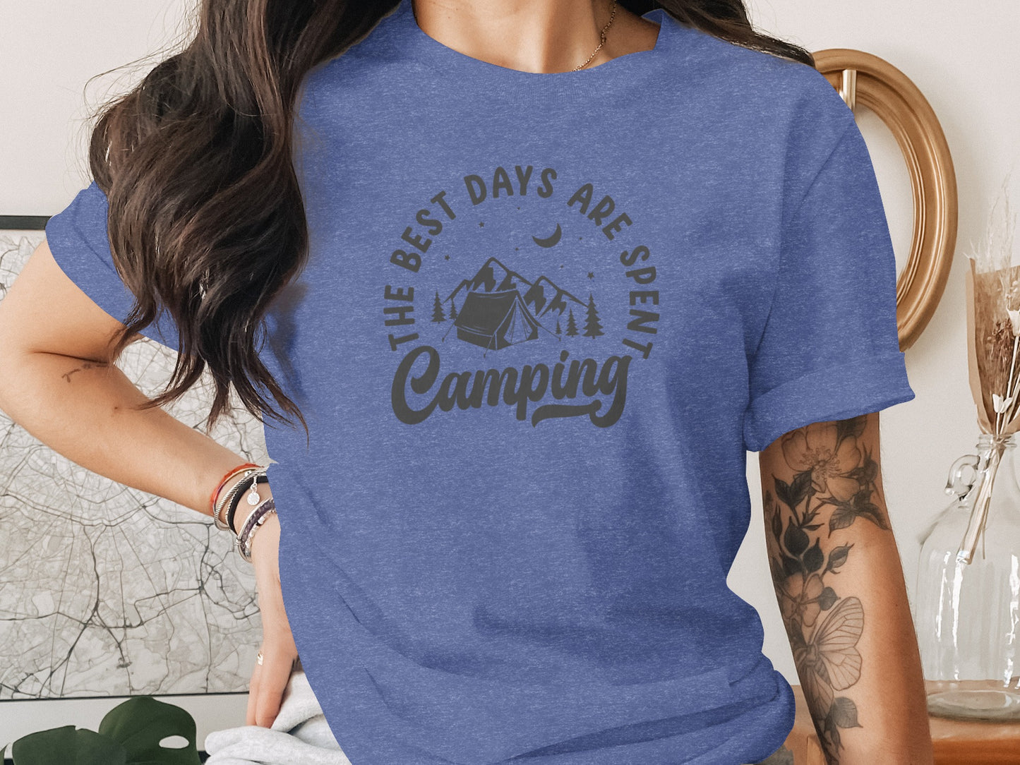 The Best Days Are Spent Camping Graphic Print T-Shirt T-Shirt - Outdoor & Adventure Collection - Mile Marker 16 Gear by Cloud 16 Clothing Co.