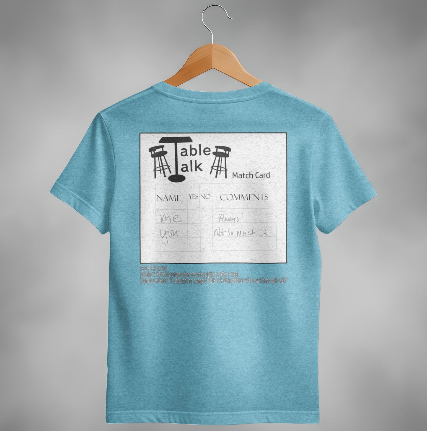 Table Talk Match Card Print Comfortable T-shirt