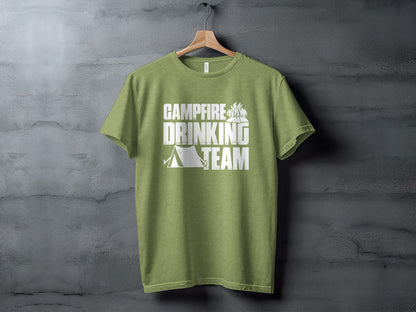 Campfire Drinking Team Tent Design Camping Adventure T-Shirt T-Shirt - Outdoor & Adventure Collection - Mile Marker 16 Gear by Cloud 16 Clothing Co.
