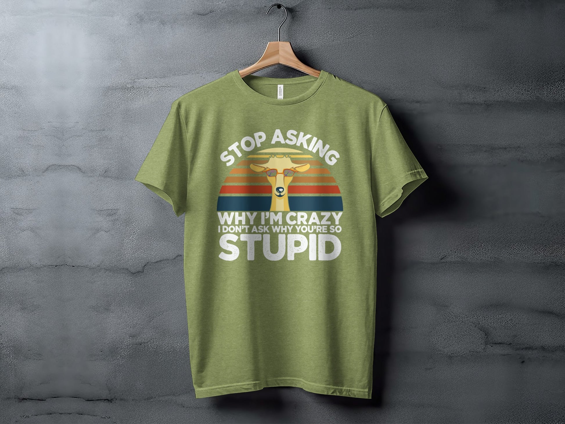 Stop Asking Why I'm Crazy Retro Funny T-Shirt