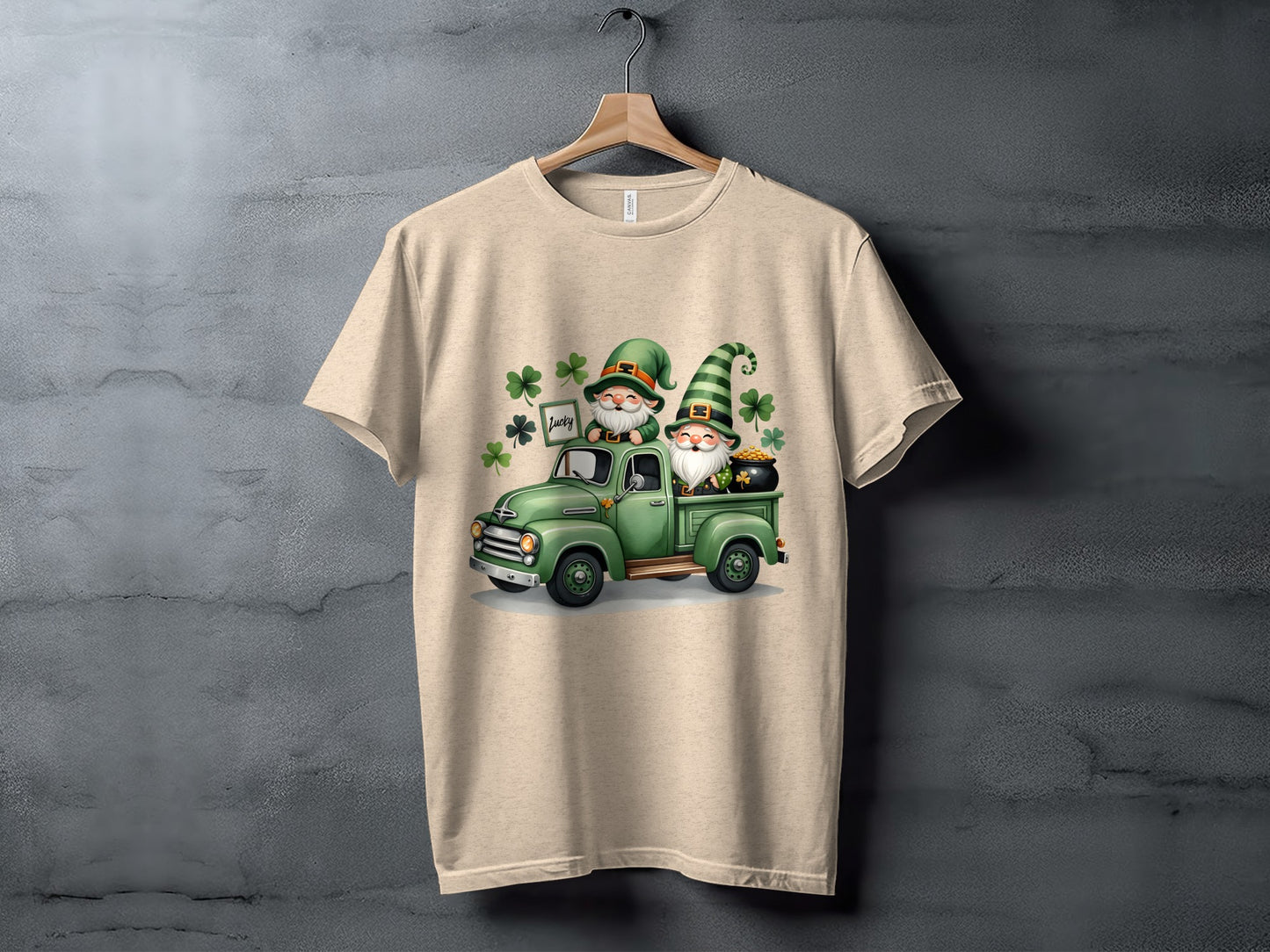 St. Patrick's Gnomes Vintage Truck Graphic Tee Shirt