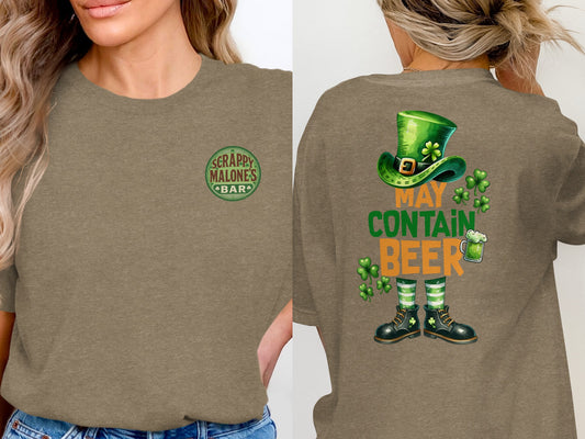 Scrappy Malone's Bar Art, Irish Pub Logo, Vintage Style Print, Other Products, Shamrock Design, Bar Sign T-Shirt - Scrappy Malone's Bar 100-Proof Humor - Cloud 16 Clothing Co.