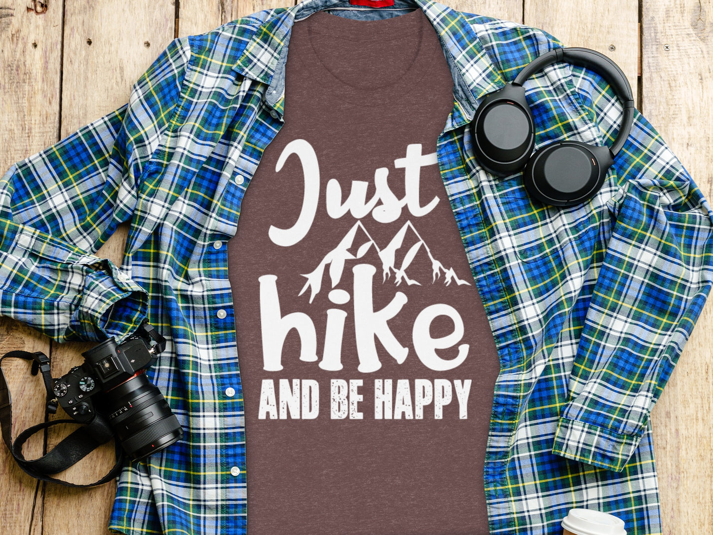 Just Hike Mountains And Be Happy Mountain Lover T-Shirt T-Shirt - Outdoor & Adventure Collection - Mile Marker 16 Gear by Cloud 16 Clothing Co.