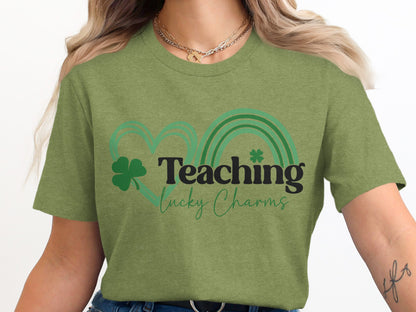 Teaching Lucky Charms Heart Clover Rainbow Shirt