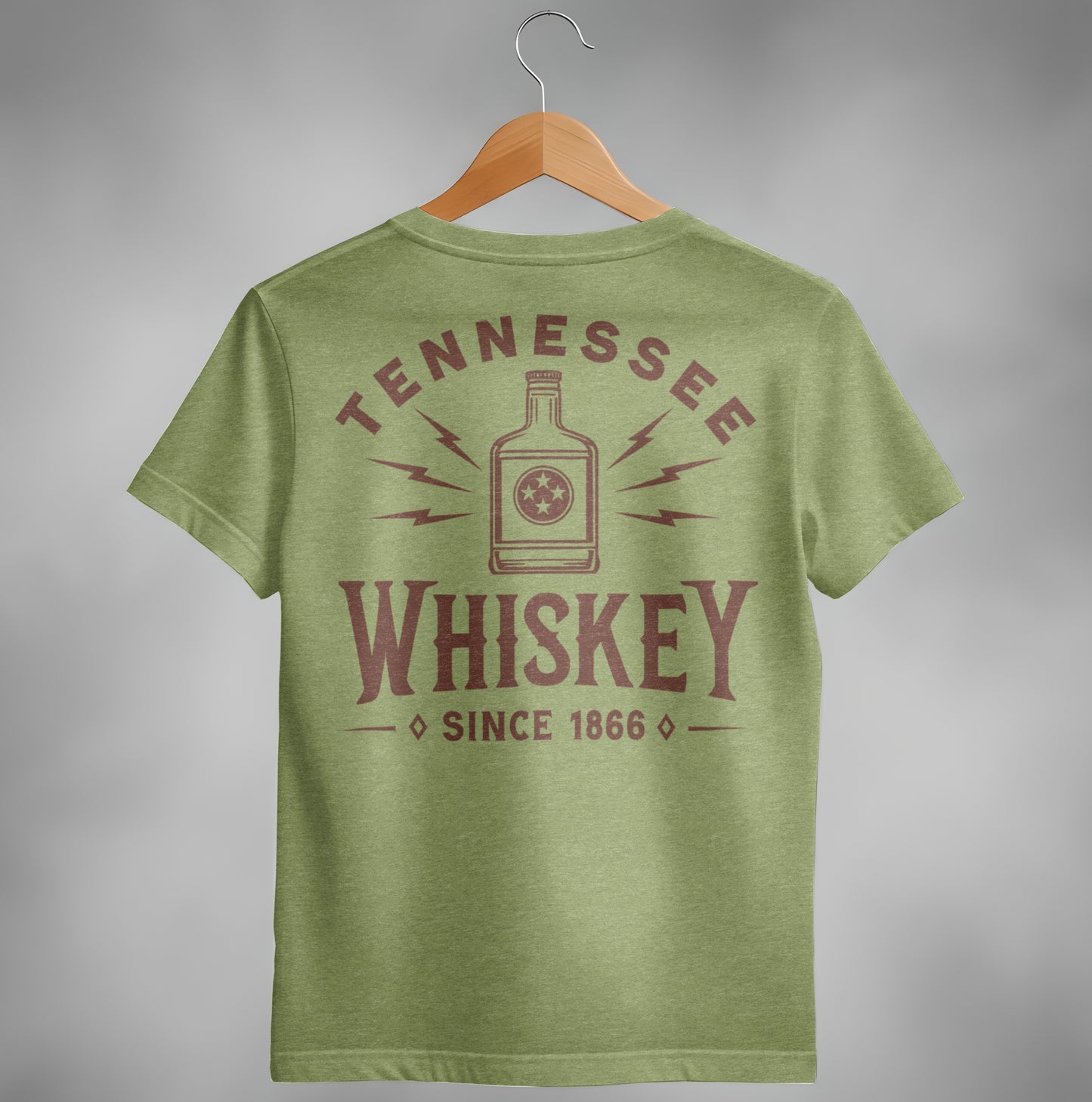 Tennessee Whiskey Bottle Since 1866 Graphic T-Shirt T-shirt - Scrappy Malone's Bar 100-Proof Humor - Cloud 16 Clothing Co.
