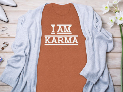 I AM KARMA Printed Statement Shirt Trendy Apparel