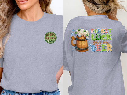 Scrappy Malone's Bar, Irish Pub Sign, Shamrock Decor, St Patricks Day Gift, Home Bar, Man Cave, Bar Decor, Unique Gift Idea T-Shirt - Scrappy Malone's Bar 100-Proof Humor - Cloud 16 Clothing Co.