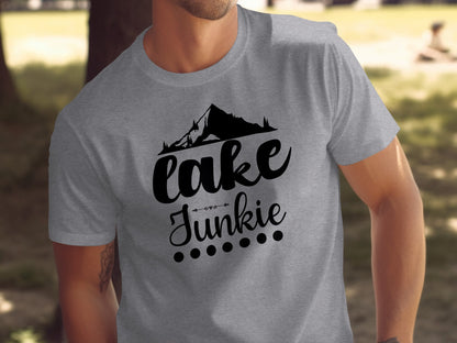 Lake Junkie Nature Lover Mountain Graphic Adventure T-Shirt T-Shirt - Outdoor & Adventure Collection - Mile Marker 16 Gear by Cloud 16 Clothing Co.