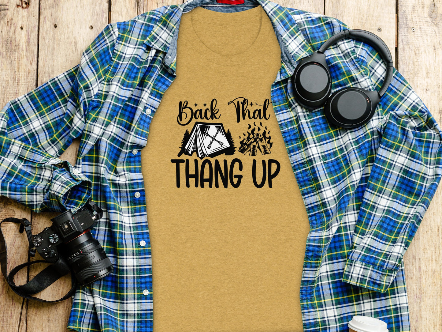Back That Thang Up Camping Outdoors Tent Fire T-Shirt T-Shirt - Outdoor & Adventure Collection - Mile Marker 16 Gear by Cloud 16 Clothing Co.