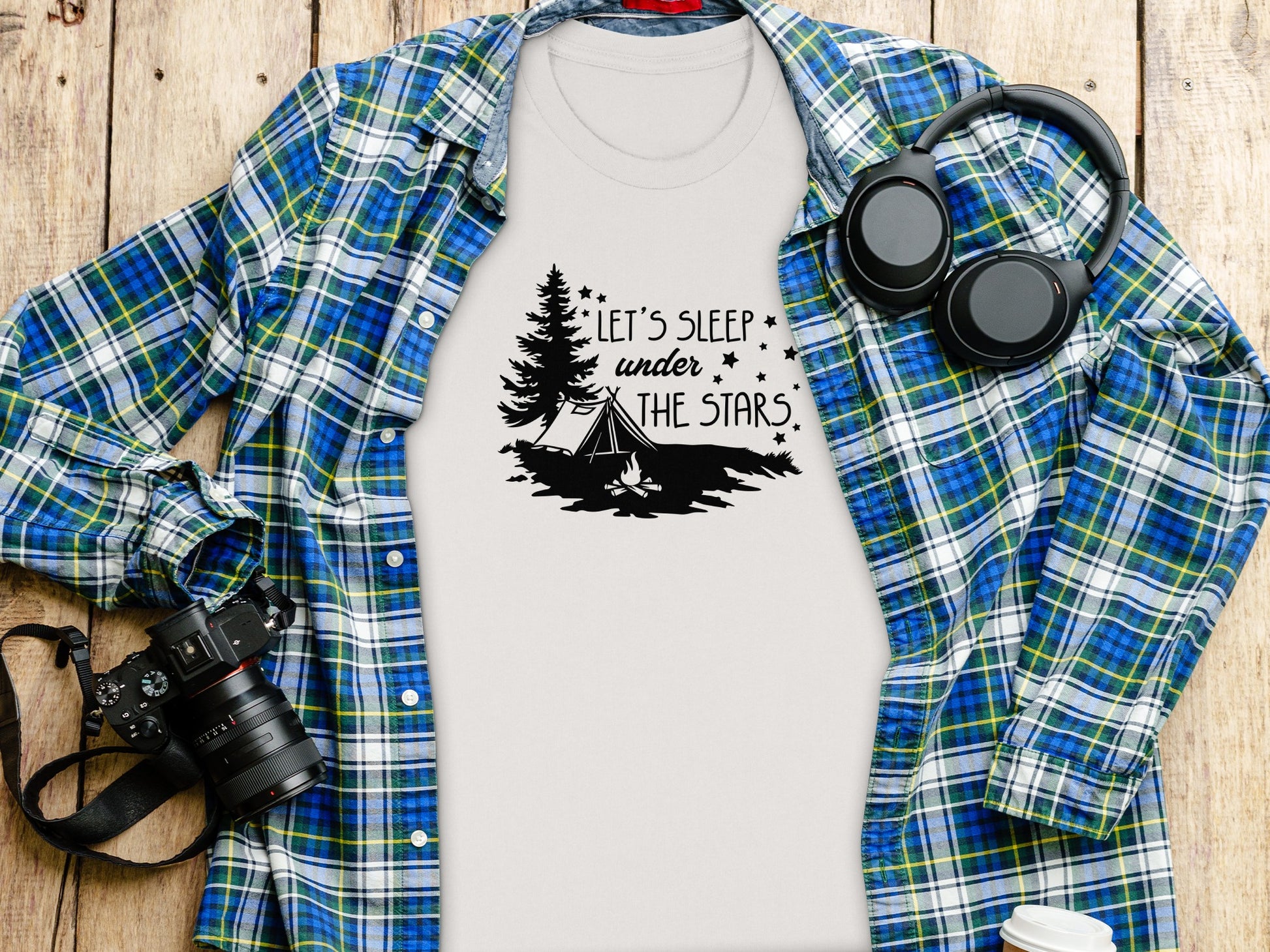 Let's Sleep Under The Stars Adventure Camping T-Shirt T-Shirt - Outdoor & Adventure Collection - Mile Marker 16 Gear by Cloud 16 Clothing Co.