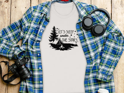 Let's Sleep Under The Stars Adventure Camping T-Shirt T-Shirt - Outdoor & Adventure Collection - Mile Marker 16 Gear by Cloud 16 Clothing Co.