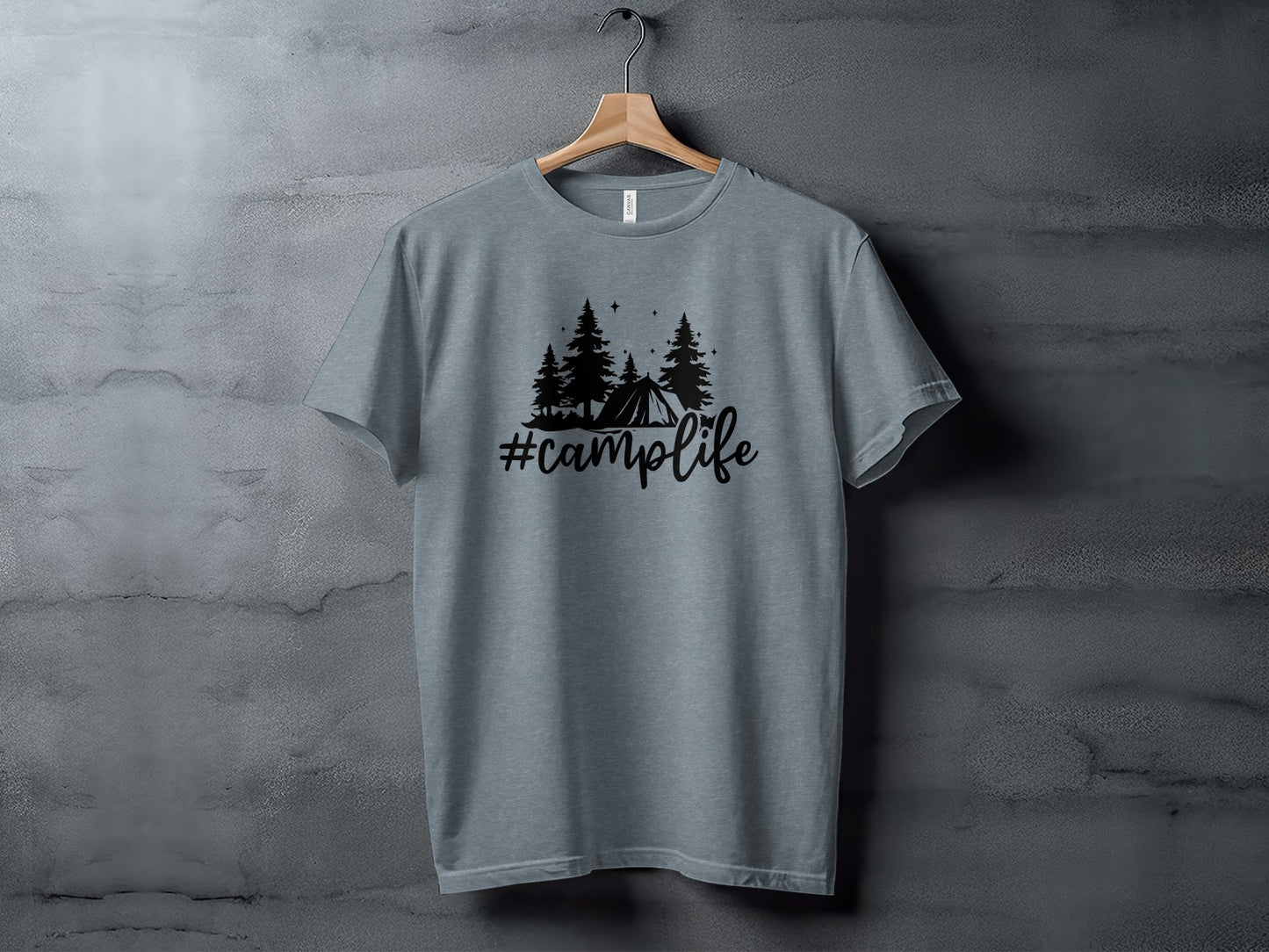 Hashtag Camplife Text Design With Camping Tent T-Shirt T-Shirt - Outdoor & Adventure Collection - Mile Marker 16 Gear by Cloud 16 Clothing Co.