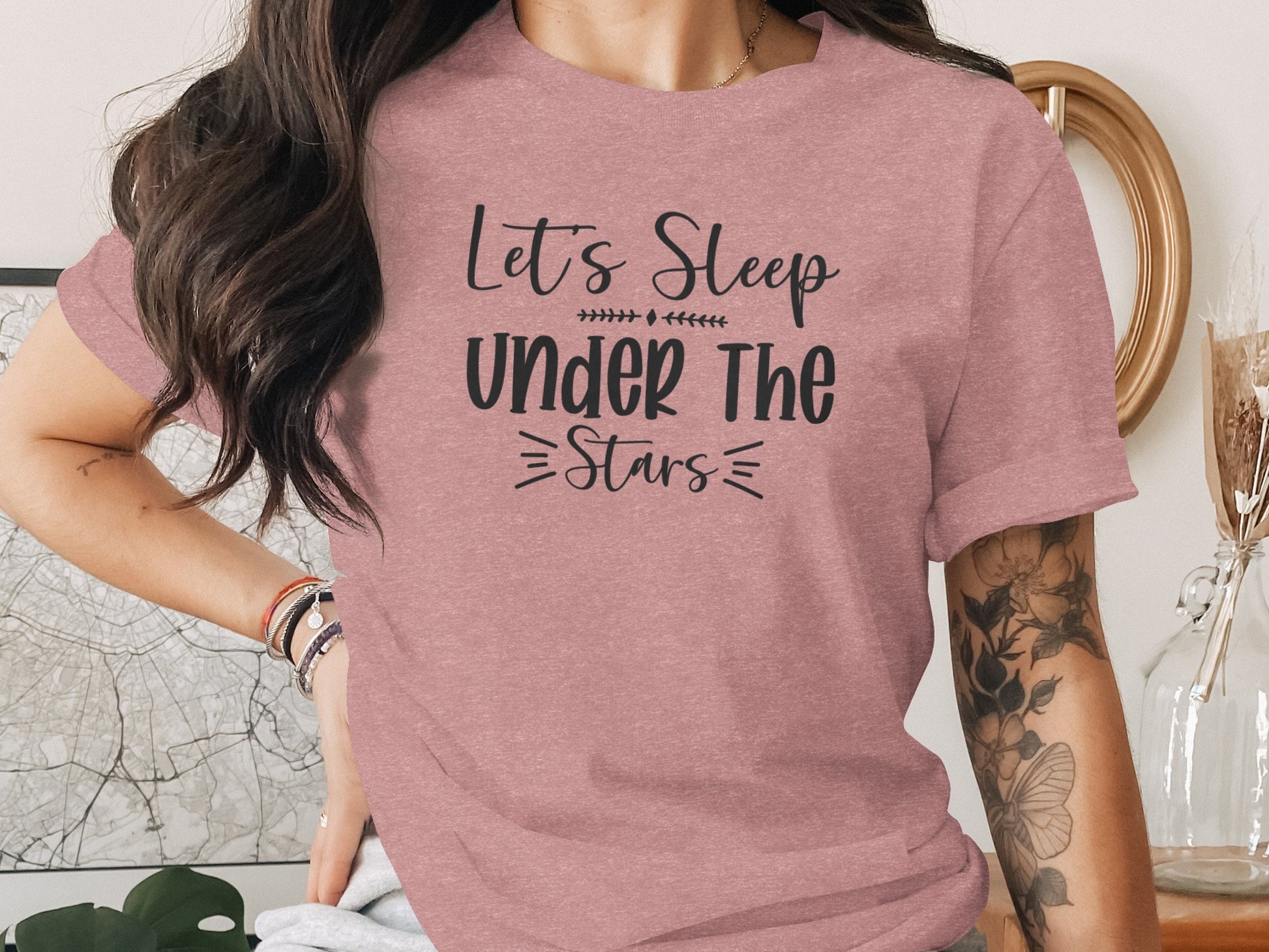 Let Us Sleep Under The Stars Fun Graphic T-Shirt T-Shirt - Outdoor & Adventure Collection - Mile Marker 16 Gear by Cloud 16 Clothing Co.