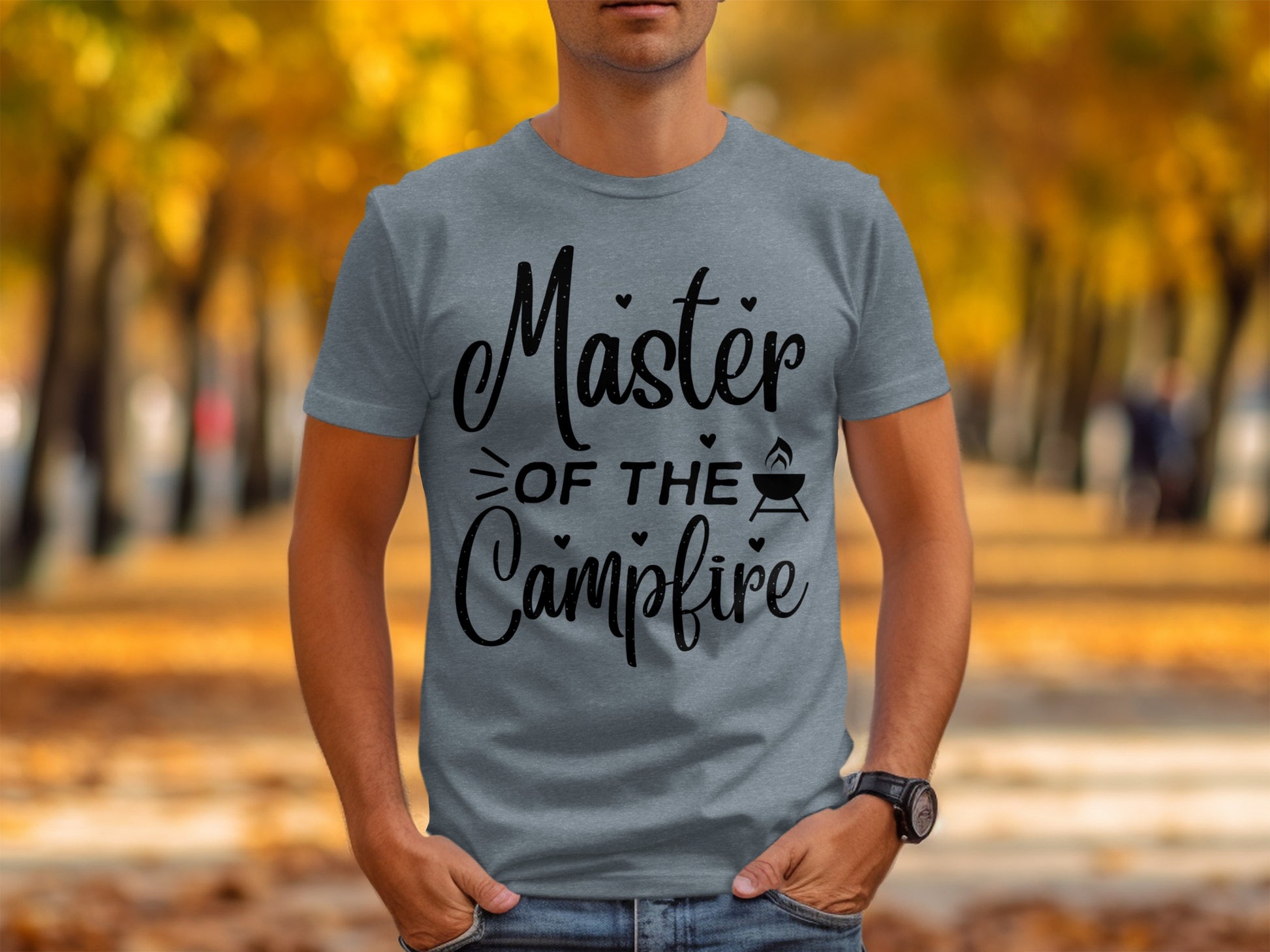 Master of The Campfire Design With Hearts T-Shirt T-Shirt - Outdoor & Adventure Collection - Mile Marker 16 Gear by Cloud 16 Clothing Co.