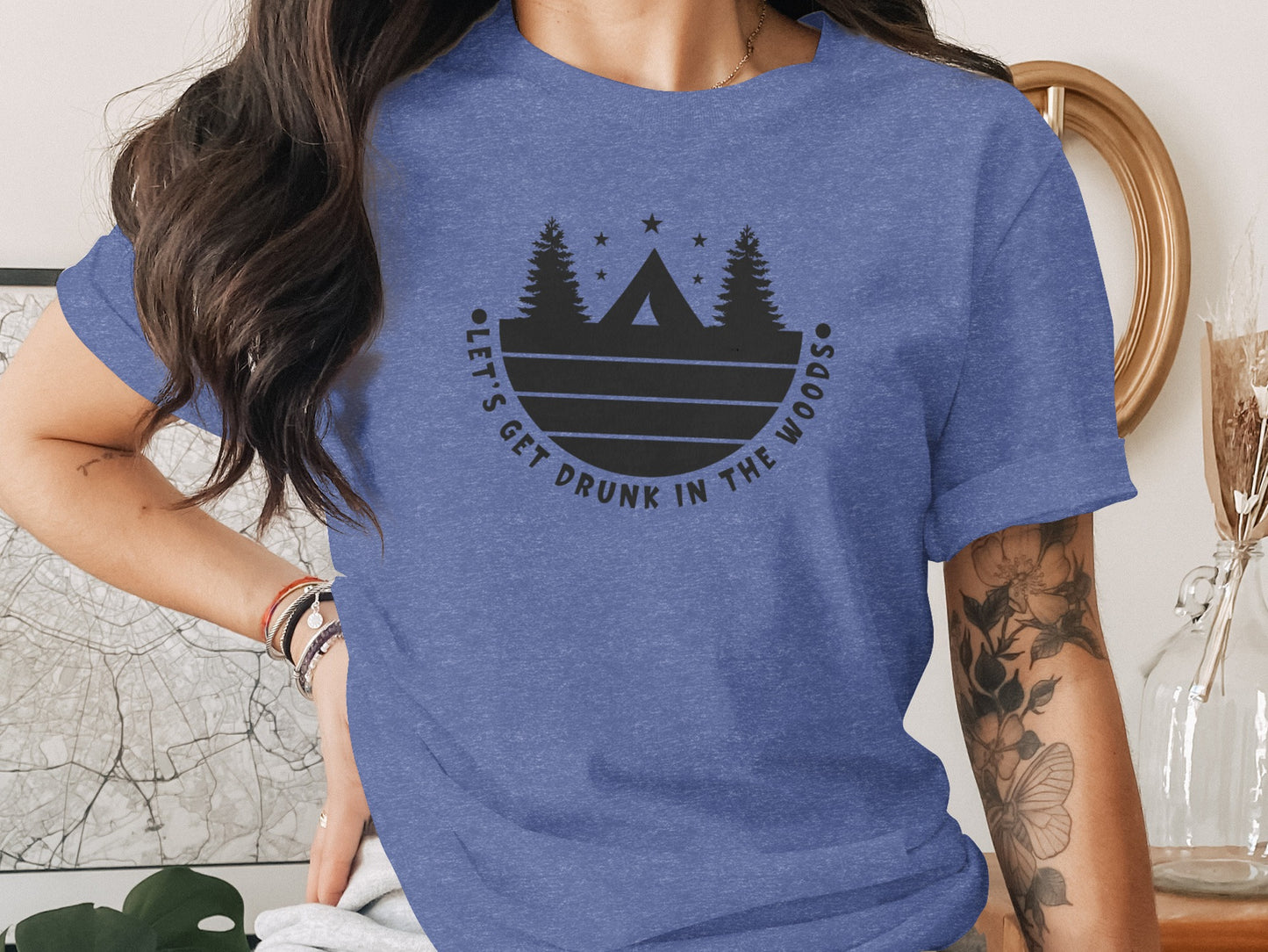 Let's Get Drunk In The Woods Camping Adventure T-Shirt T-Shirt - Outdoor & Adventure Collection - Mile Marker 16 Gear by Cloud 16 Clothing Co.