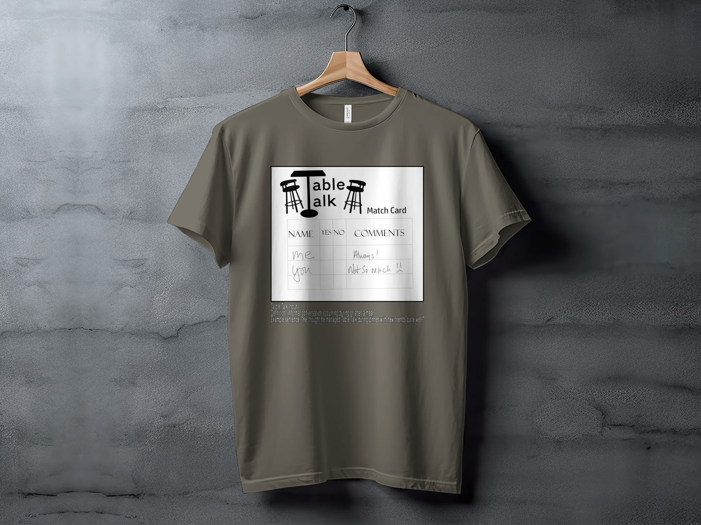 Table Talk Match Card Graphic Print T-shirt