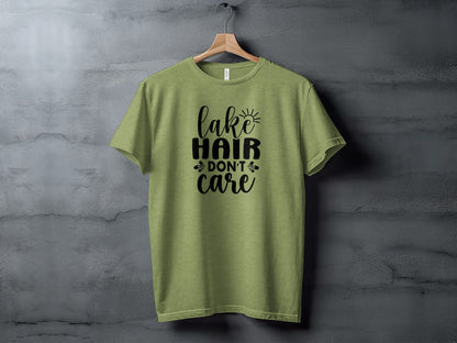 Lake Hair Don't Care Graphic Design Outdoor Summer T-Shirt T-Shirt - Outdoor & Adventure Collection - Mile Marker 16 Gear by Cloud 16 Clothing Co.