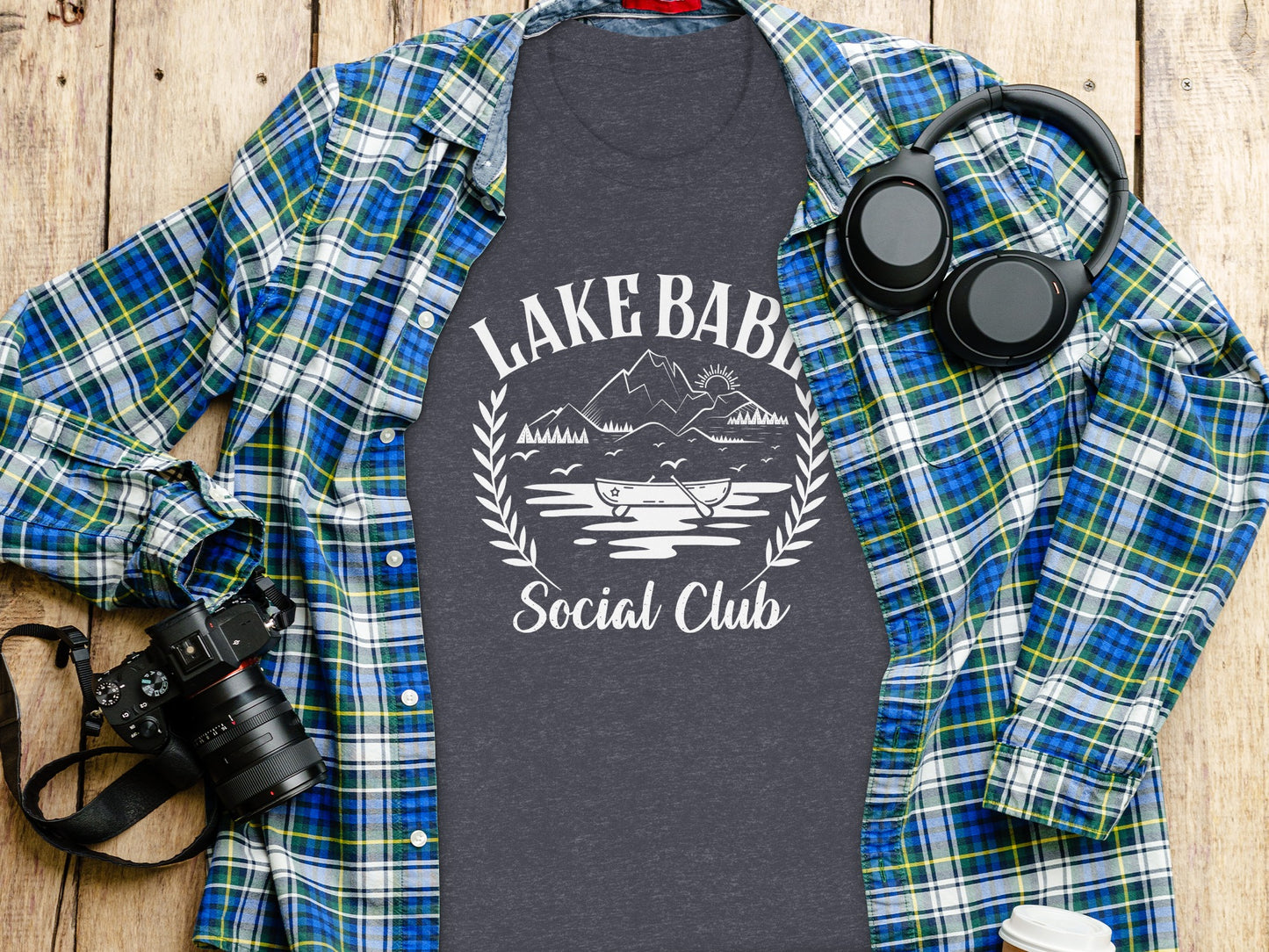 Lake Babe Social Club Mountains and Boat Graphic T-Shirt T-Shirt - Outdoor & Adventure Collection - Mile Marker 16 Gear by Cloud 16 Clothing Co.