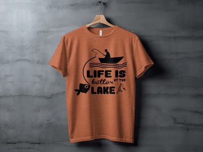 Life Is Better At The Lake Fishing Adventure Graphic T-Shirt T-Shirt - Outdoor & Adventure Collection - Mile Marker 16 Gear by Cloud 16 Clothing Co.