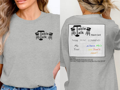 Table Talk Match Card Graphic T-Shirt