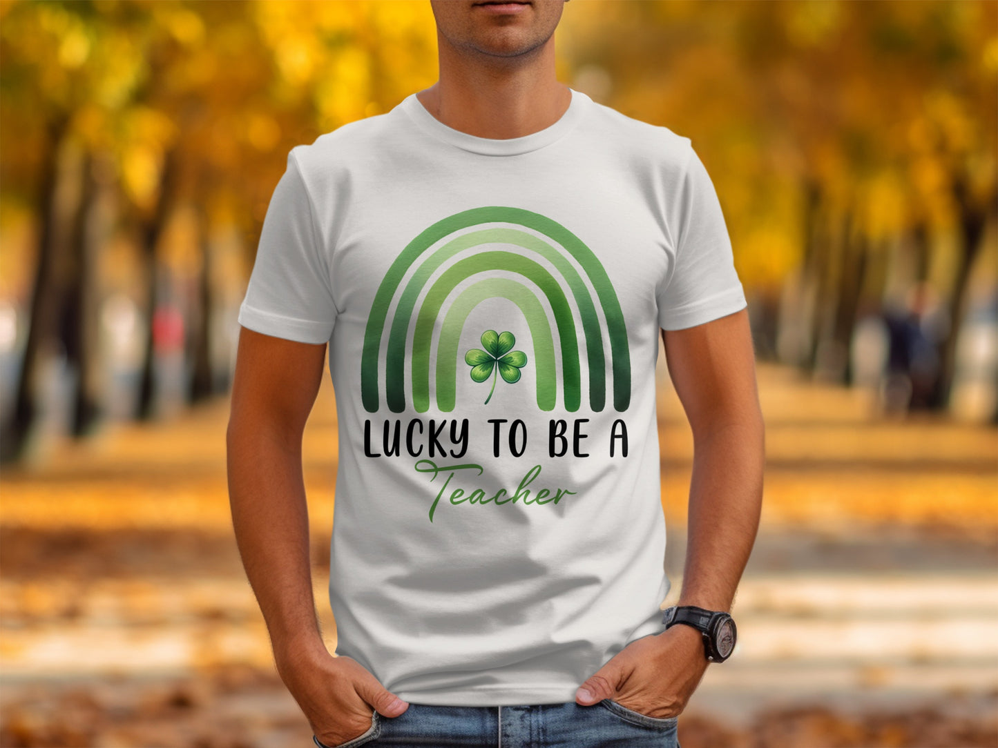 Lucky To Be A Teacher Four Leaf Clover Shirt