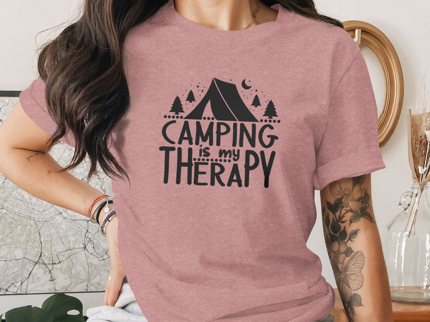 Camping Is My Therapy Outdoor Nature Adventure T-Shirt T-Shirt - Outdoor & Adventure Collection - Mile Marker 16 Gear by Cloud 16 Clothing Co.