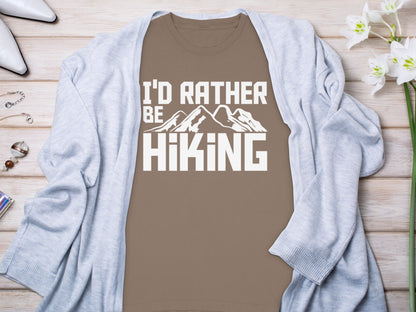 I'd Rather Be Hiking Graphic Tee Shirt