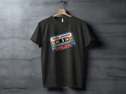 Vintage Cassette Tape Raised on Mixtapes Design T-Shirt