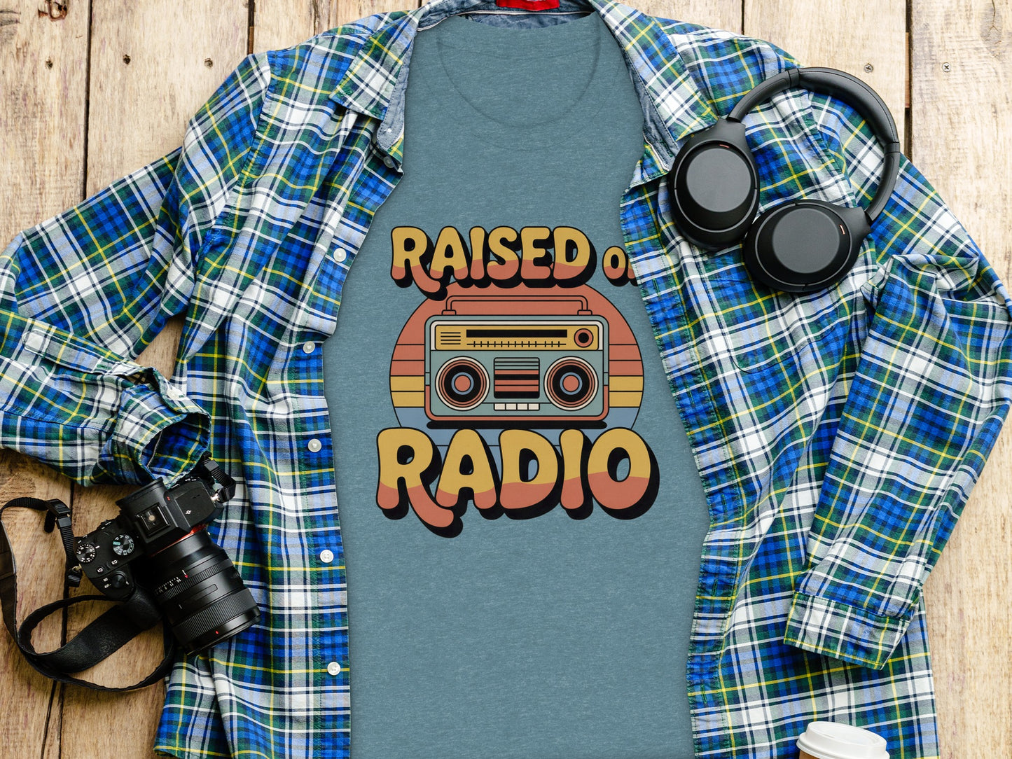 Retro Raised on Radio Graphic Tee Shirt Product