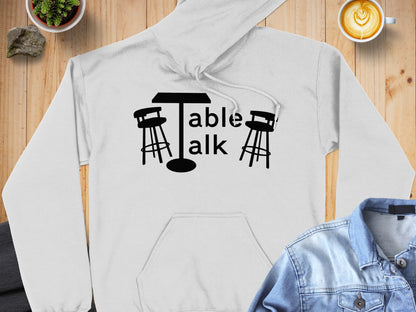 Cozy Table Talk Design Hooded Sweatshirt Apparel