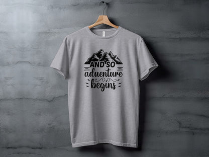 And So Adventure Begins Mountain Theme Graphic T-Shirt T-Shirt - Outdoor & Adventure Collection - Mile Marker 16 Gear by Cloud 16 Clothing Co.