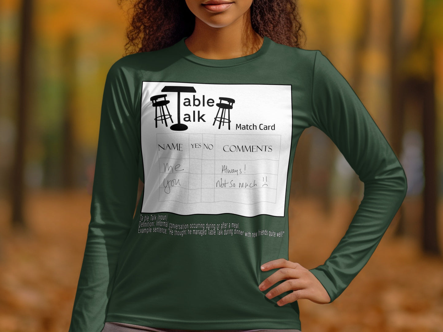 Table Talk Interactive Long Sleeve Shirt