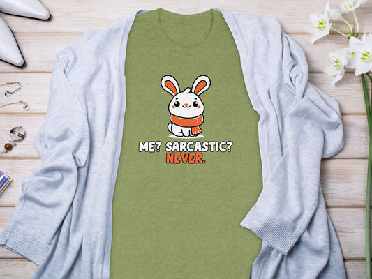 Me? Sarcastic? Never. Cute Bunny Graphic Shirt