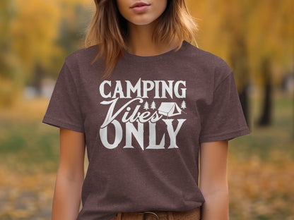 Camping Vibes Only With Tent Graphic Camping T-Shirt T-Shirt - Outdoor & Adventure Collection - Mile Marker 16 Gear by Cloud 16 Clothing Co.