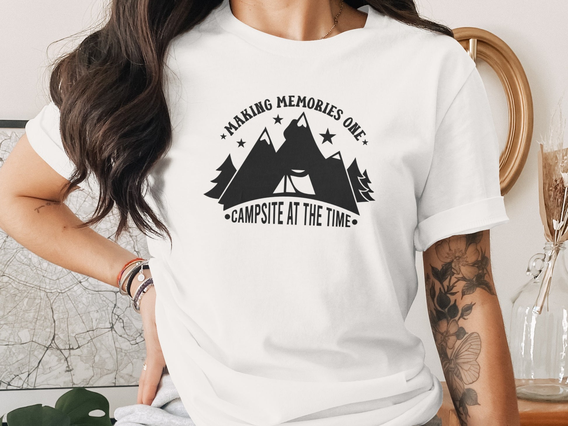 Making Memories One Campsite at the Time Graphic T-Shirt T-Shirt - Outdoor & Adventure Collection - Mile Marker 16 Gear by Cloud 16 Clothing Co.