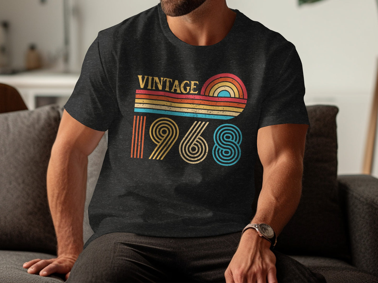 Vintage 1968 Graphic T-Shirt Retro Design Tee