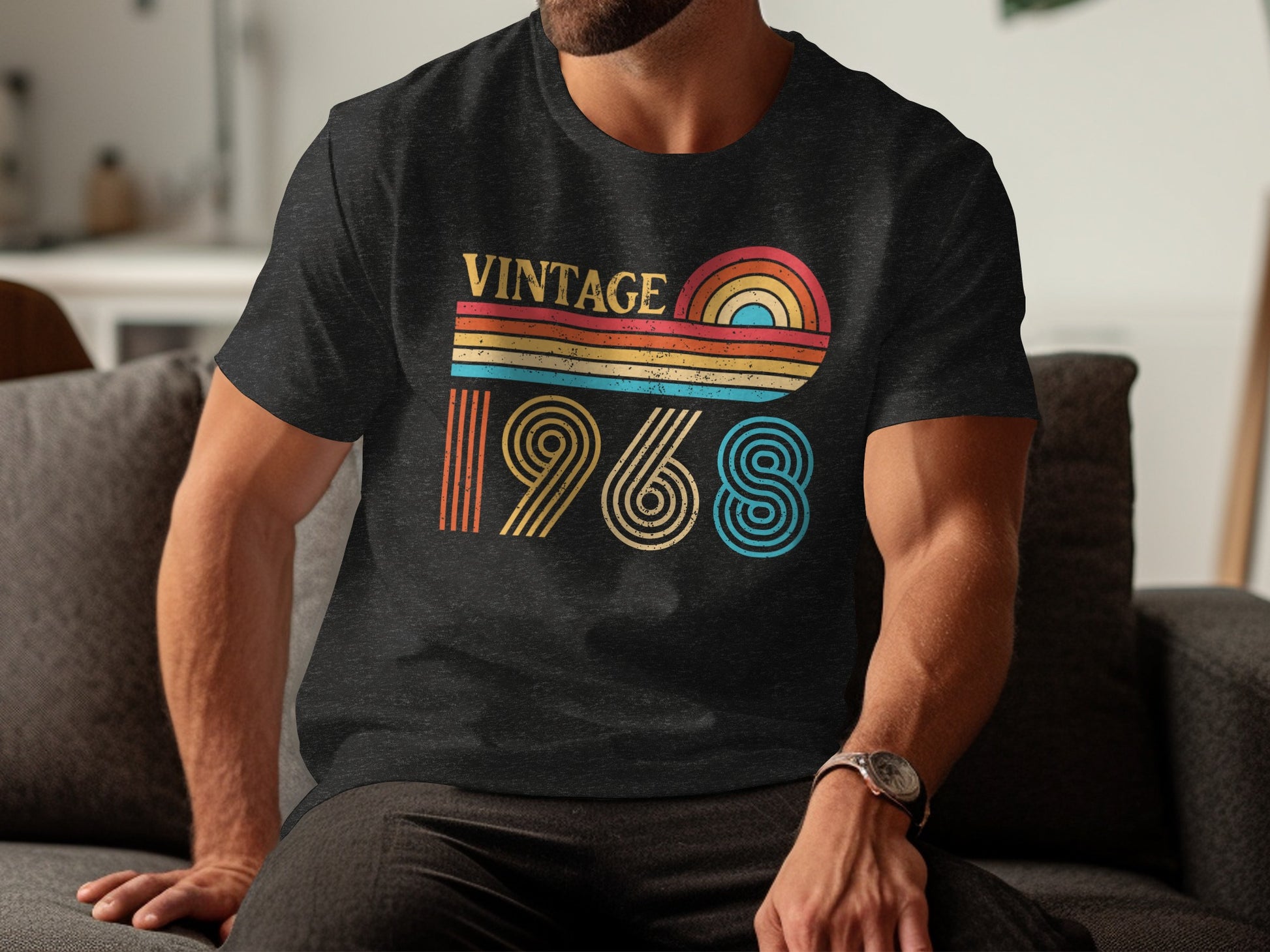 Vintage 1968 Graphic T-Shirt Retro Design Tee