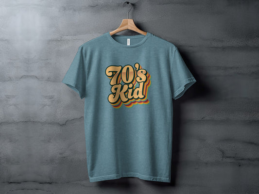 Retro 70's Kid Graphic Tee Shirt for Vintage Lovers