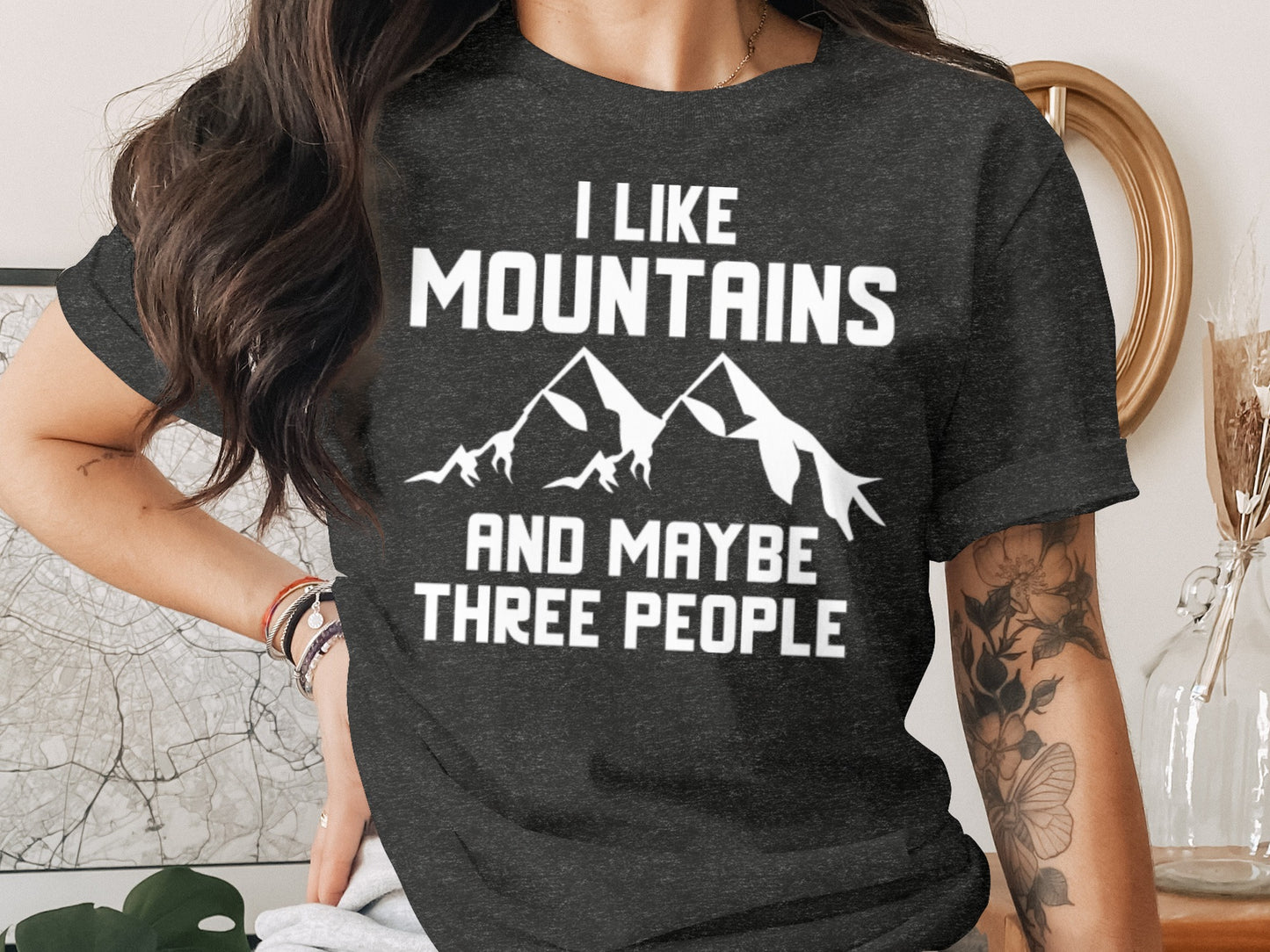 I Like Mountains And Maybe Three People Funny T-Shirt T-Shirt - Outdoor & Adventure Collection - Mile Marker 16 Gear by Cloud 16 Clothing Co.