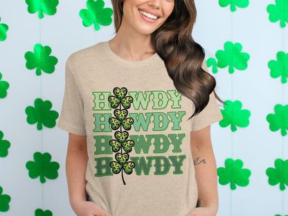 Howdy Clover Graphic Tee St Patrick's Day Shirt
