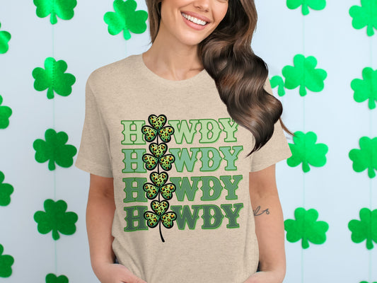 Howdy Clover Graphic Tee St Patrick's Day Shirt