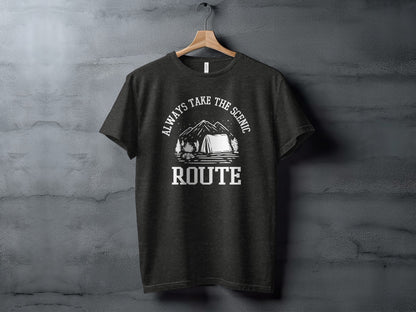 Always Take The Scenic Route Camping Adventure T-Shirt T-Shirt - Outdoor & Adventure Collection - Mile Marker 16 Gear by Cloud 16 Clothing Co.