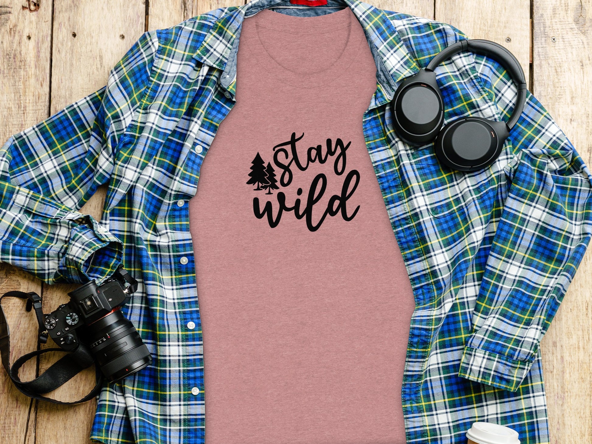 Stay Wild Forest Design Great Outdoors Adventure T-Shirt T-Shirt - Outdoor & Adventure Collection - Mile Marker 16 Gear by Cloud 16 Clothing Co.