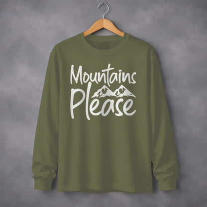 Mountains Please Long Sleeve Tee Outdoor Adventure