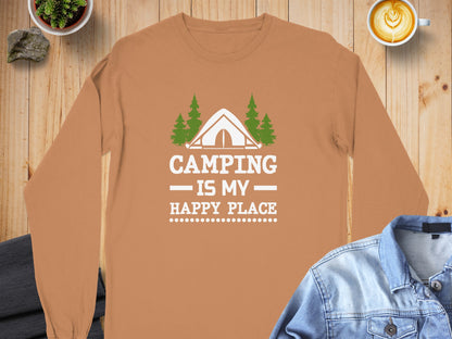 Camping Is My Happy Place Long Sleeve Shirt
