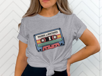 Raised on Mixtapes Retro Cassette Graphic Tee Product