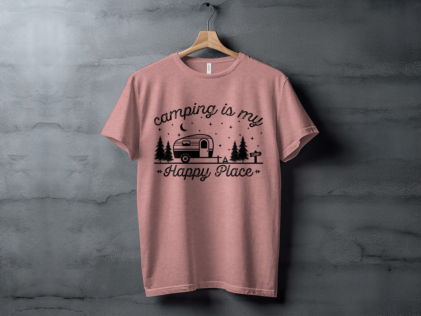 Camping Is My Happy Place Adventure Graphic T-Shirt T-Shirt - Outdoor & Adventure Collection - Mile Marker 16 Gear by Cloud 16 Clothing Co.