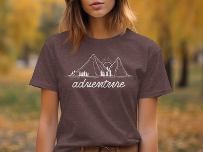 Adventure Awaits Mountains Graphic Tee Nature Lovers T-Shirt T-Shirt - Outdoor & Adventure Collection - Mile Marker 16 Gear by Cloud 16 Clothing Co.