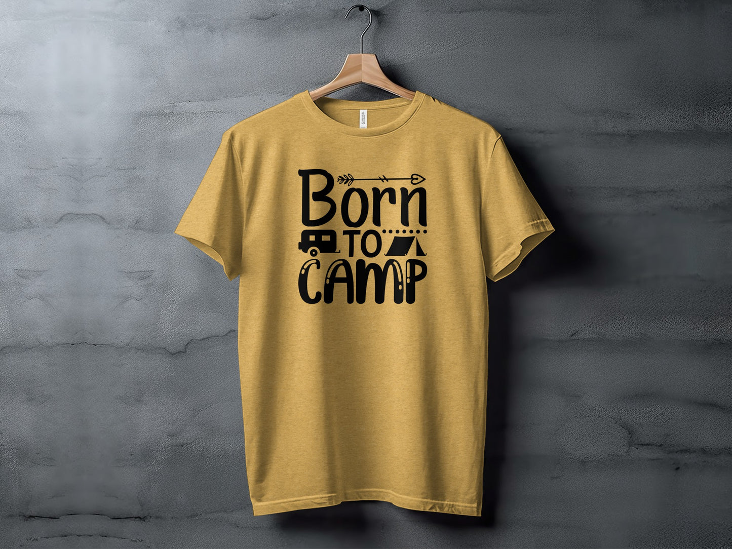 Born To Camp With Tent And Camper Fun Outdoors T-Shirt T-Shirt - Outdoor & Adventure Collection - Mile Marker 16 Gear by Cloud 16 Clothing Co.