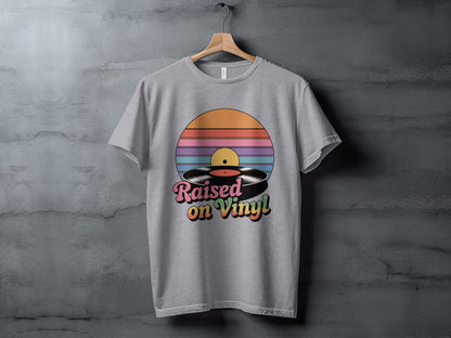 Raised on Vinyl Retro Music Lover Graphic T-Shirt